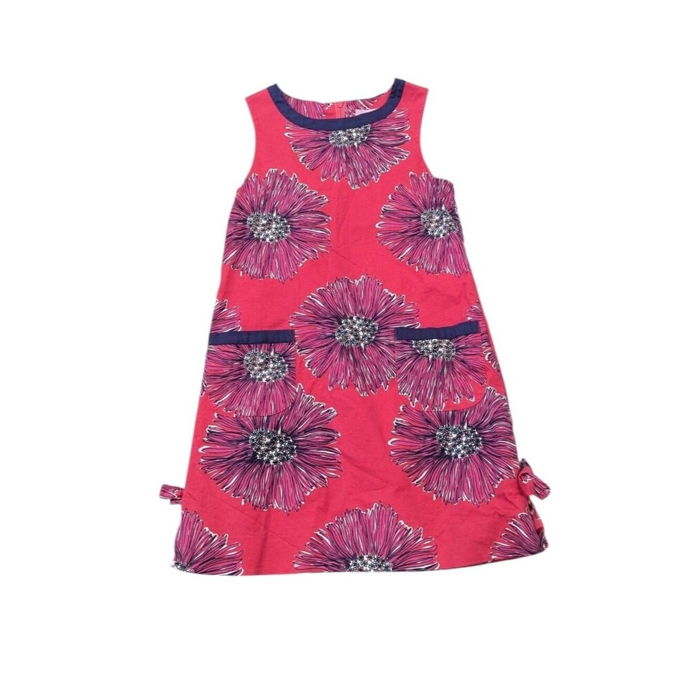 Lilly Pulitzer Kids Stephanie Island Coral Boom Shift Dress Pink Flowers Girls 7 - Picture 7 of 7